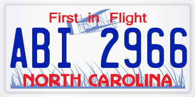 NC license plate ABI2966