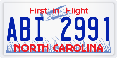 NC license plate ABI2991