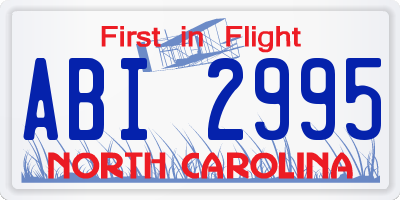 NC license plate ABI2995
