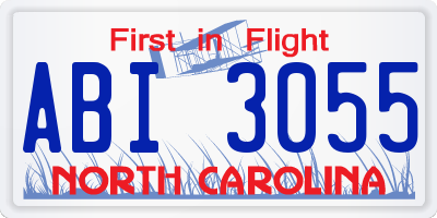 NC license plate ABI3055