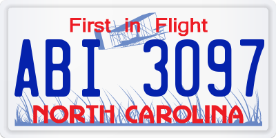 NC license plate ABI3097