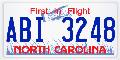NC license plate ABI3248