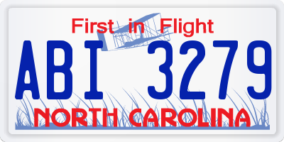 NC license plate ABI3279