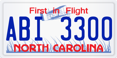 NC license plate ABI3300