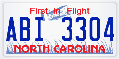 NC license plate ABI3304