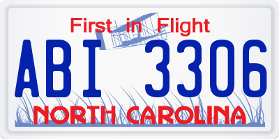 NC license plate ABI3306