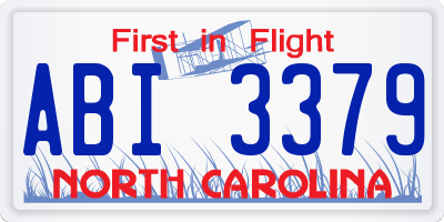 NC license plate ABI3379