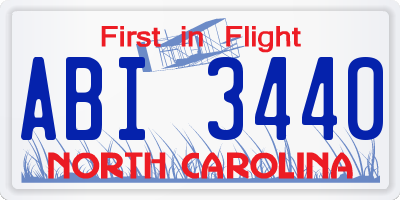 NC license plate ABI3440