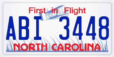 NC license plate ABI3448