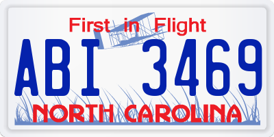 NC license plate ABI3469