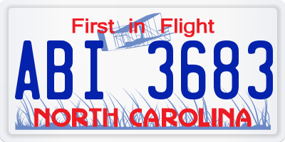NC license plate ABI3683