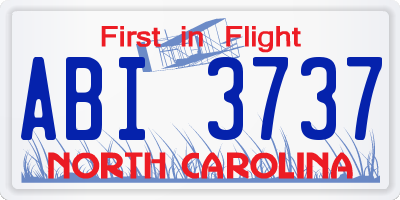 NC license plate ABI3737