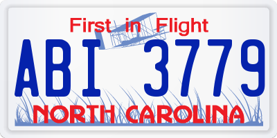 NC license plate ABI3779