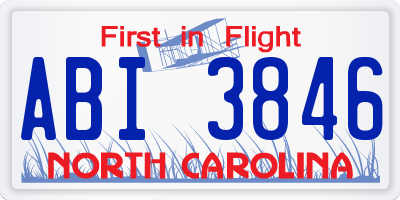 NC license plate ABI3846