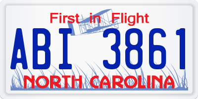 NC license plate ABI3861