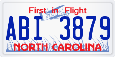 NC license plate ABI3879