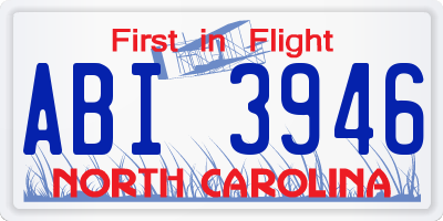 NC license plate ABI3946