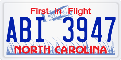 NC license plate ABI3947