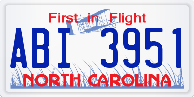 NC license plate ABI3951
