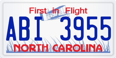 NC license plate ABI3955