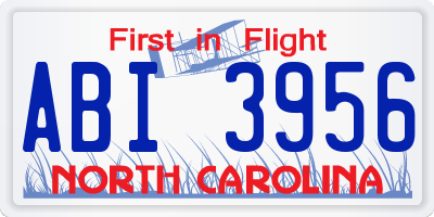 NC license plate ABI3956