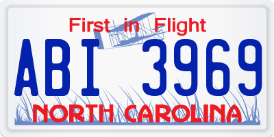 NC license plate ABI3969