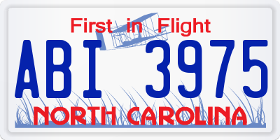NC license plate ABI3975