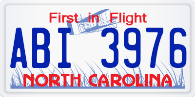 NC license plate ABI3976