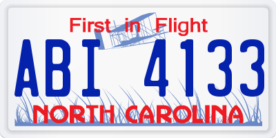 NC license plate ABI4133