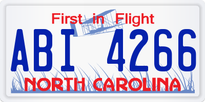 NC license plate ABI4266