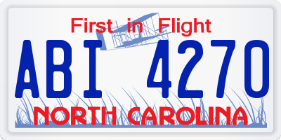NC license plate ABI4270