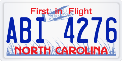 NC license plate ABI4276