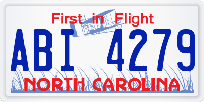 NC license plate ABI4279