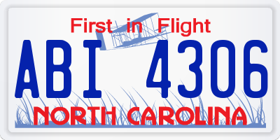 NC license plate ABI4306