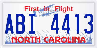 NC license plate ABI4413