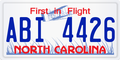 NC license plate ABI4426