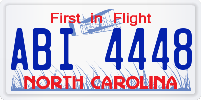 NC license plate ABI4448