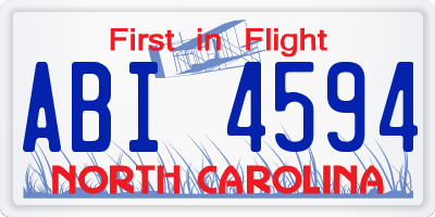 NC license plate ABI4594