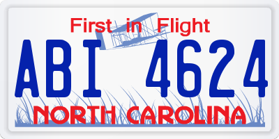 NC license plate ABI4624