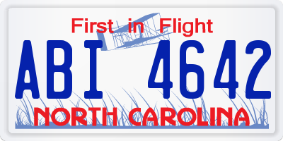 NC license plate ABI4642