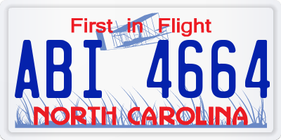 NC license plate ABI4664