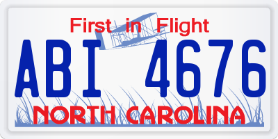NC license plate ABI4676