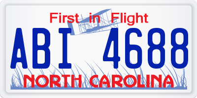 NC license plate ABI4688