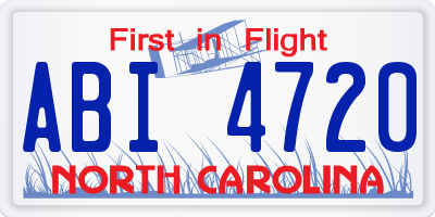 NC license plate ABI4720