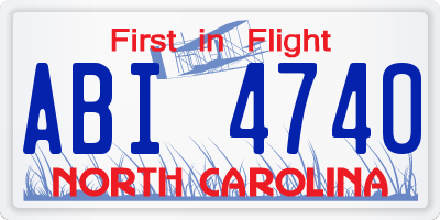 NC license plate ABI4740