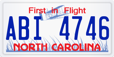 NC license plate ABI4746