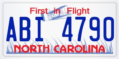 NC license plate ABI4790