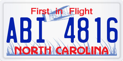 NC license plate ABI4816