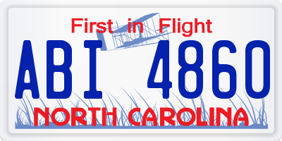 NC license plate ABI4860
