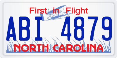 NC license plate ABI4879